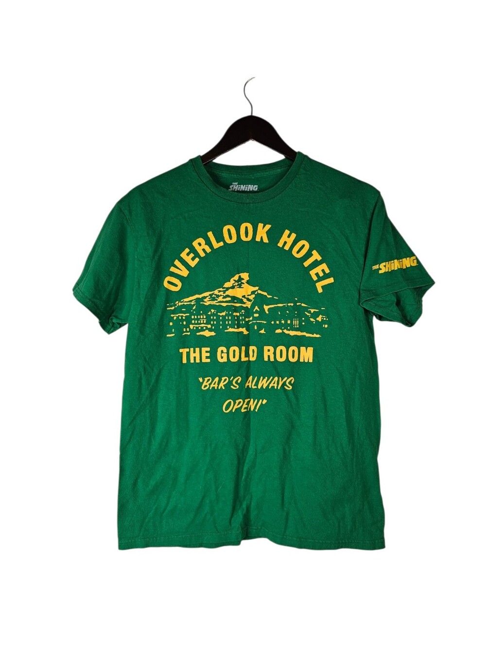 The Shining Overlook Hotel Gold Room Men's Medium Green Graphic T-Shirt